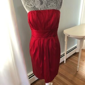 Stunning red satin strapless dress!